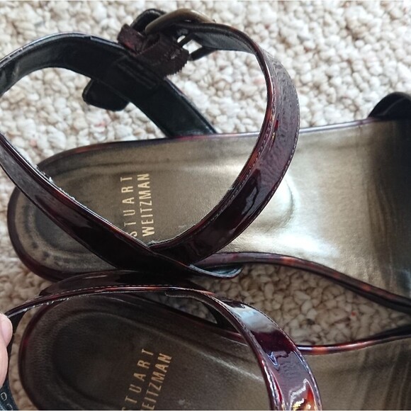 Stuart Weitzman tortoise shell buckle sandals size 7M - Picture 5 of 9